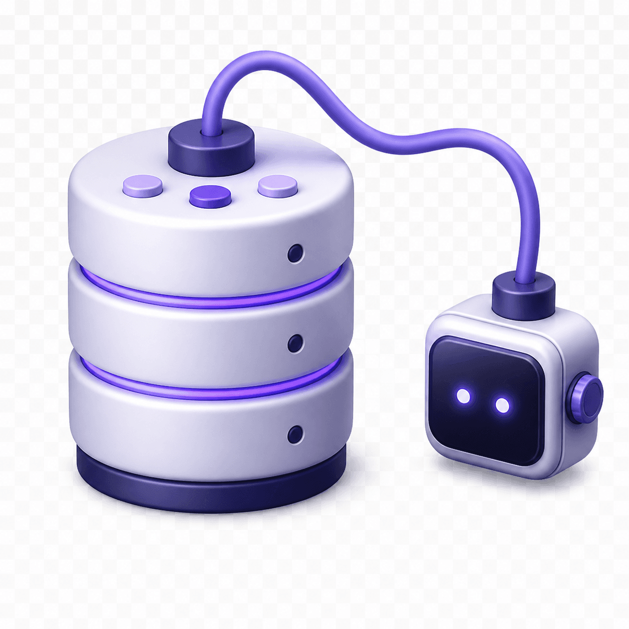 3D vector database connected to an AI agent module